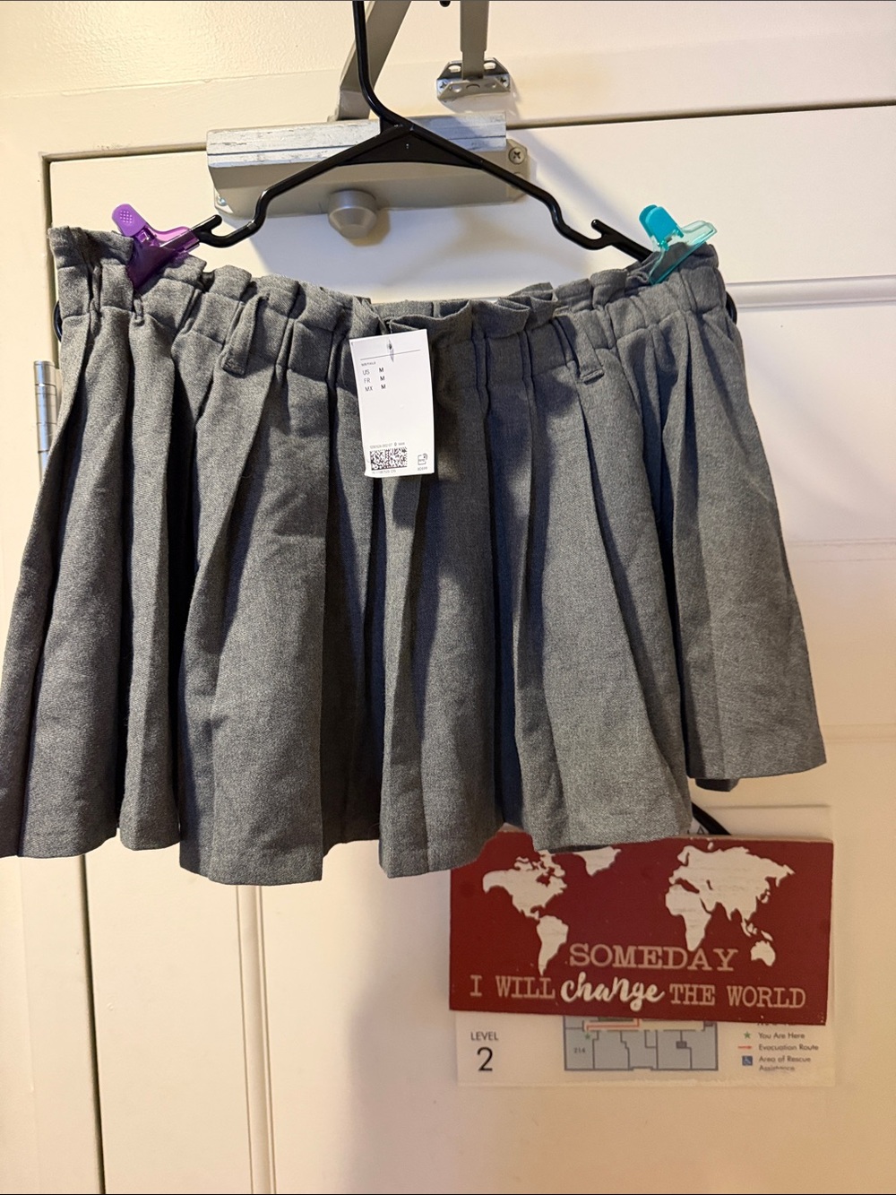H&M Gray Pleated Skater Circle Skirt